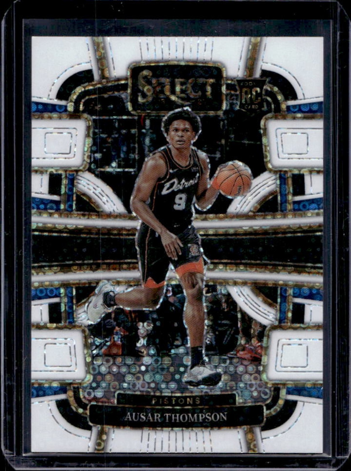2023-24 Select Ausar Thompson RC White Disco Prizm Concourse #/75 Pistons