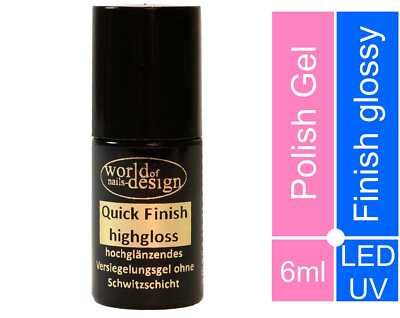 6 ml  Quick Gloss Gel  Brillant High Gloss OHNE Schwitzschicht  für Babyboomer