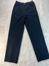 Vintage Pendleton Womens Size 8 Black Pleated Wool Pants With Side Button