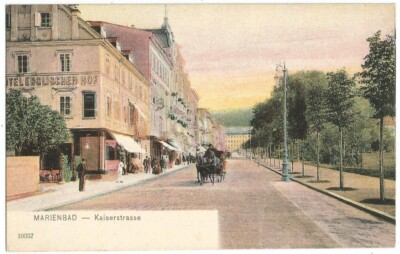 Mariánské Lázně, Kaiserstrasse, Bohemia, Sudetenland, old postcard around 1910