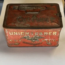 Vintage Union Leader Cut Plug Tin Humidor