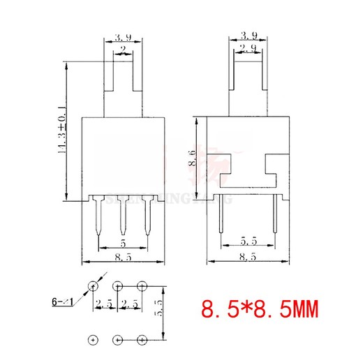 5.8x5.8/7x7/8x8/8.5x8.5mm PCB DIP Tact Tactile Push Button Switch Latching 6 Pin - Picture 10 of 10