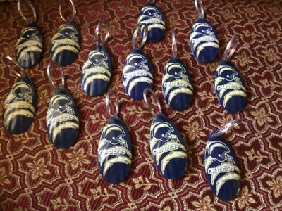 AFL/NFL - LOS ANGELES CHARGERS 13 KEY CHAIN KEY RINGS - bakers dozen