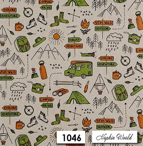 (1046) DOS servilletas de papel para almuerzo decoupage arte artesanía SUMINISTROS PARA TIENDA DE CAMPAÑA CAMPING - Imagen 1 de 3