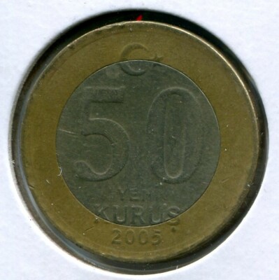 Foreign Coin - Turkey - Fifty Yeni Kurus (50 Yeni Kuruş) 2005