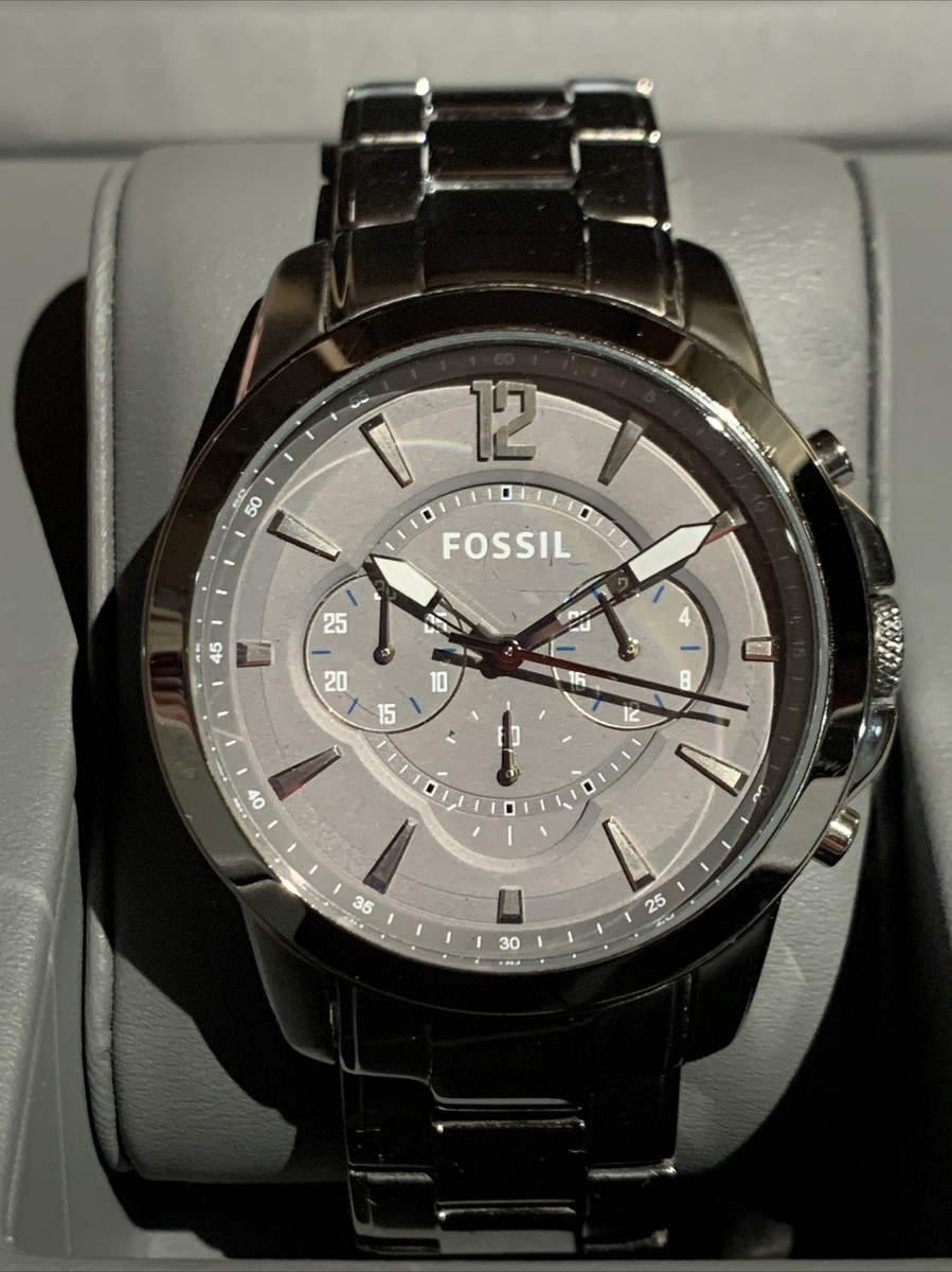 🔥Fossil GRANT CHRONOGRAPH FS4584 Stainless Steel GRAY Dial Watch