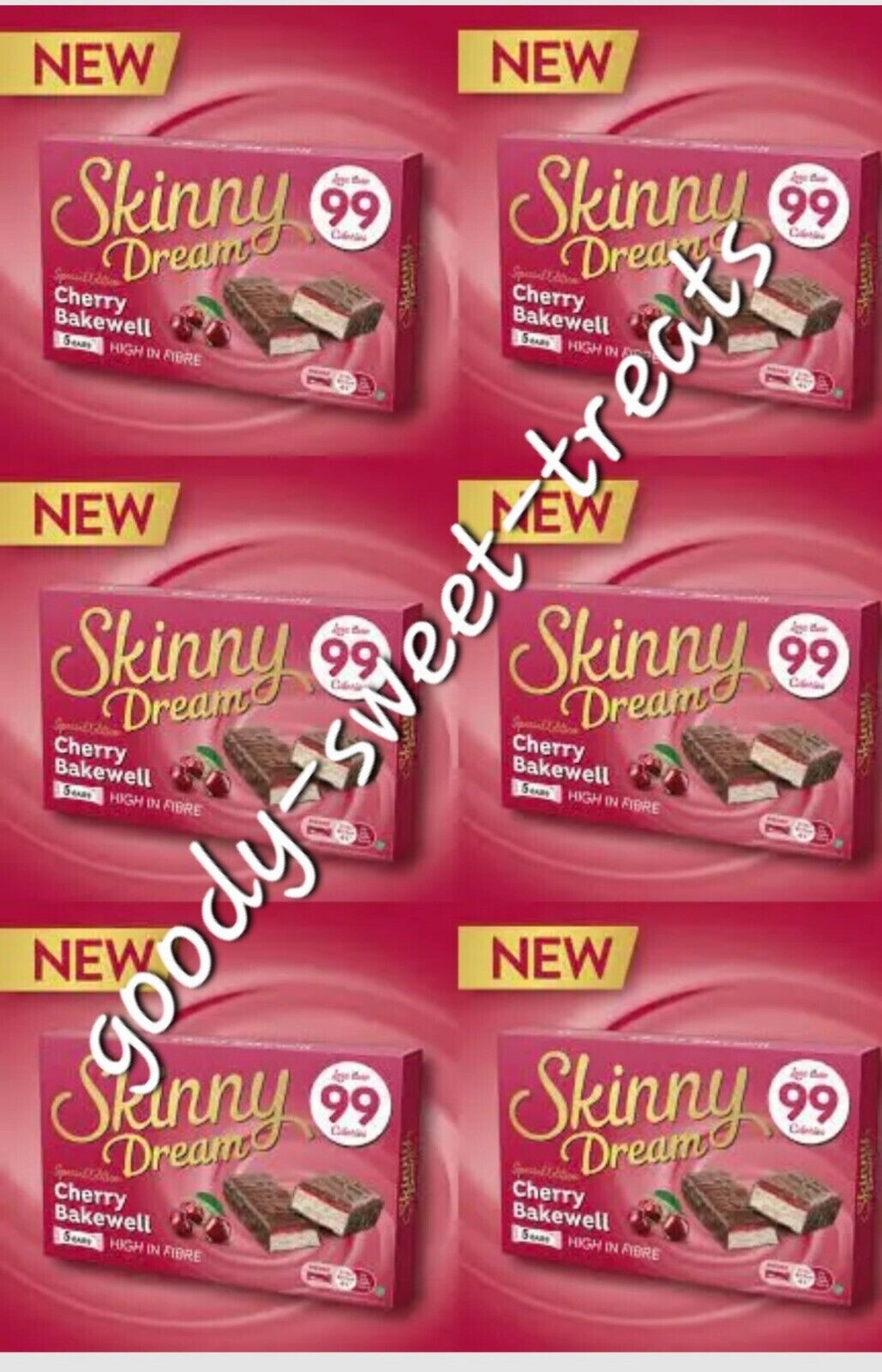 30 x Skinny Dream Bars Milk Chocolate Cherry Bakewell NEW FLAVOUR eBay