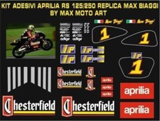 ADESIVI stickers moto KIT per APRILIA RS 125/250 replica MAX BIAGGI Chesterfield