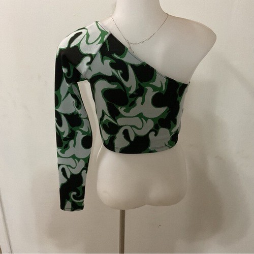 Zara One Shoulder Blumenärmel Mehrfarbig Größe S Neu mit Etikett - Bild 2 von 6