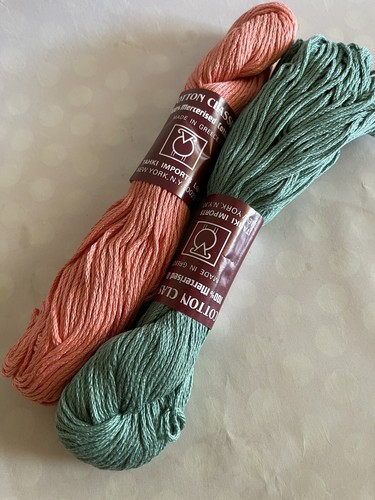 2 Tahki Cotton Classic II Yarn 2473 Pink 2774 Teal Green Blue Mercerized Cotton
