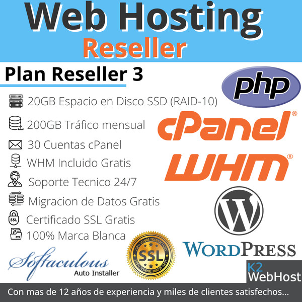 * * Hosting Reseller 3 - Dominios - Hospedaje Web * *