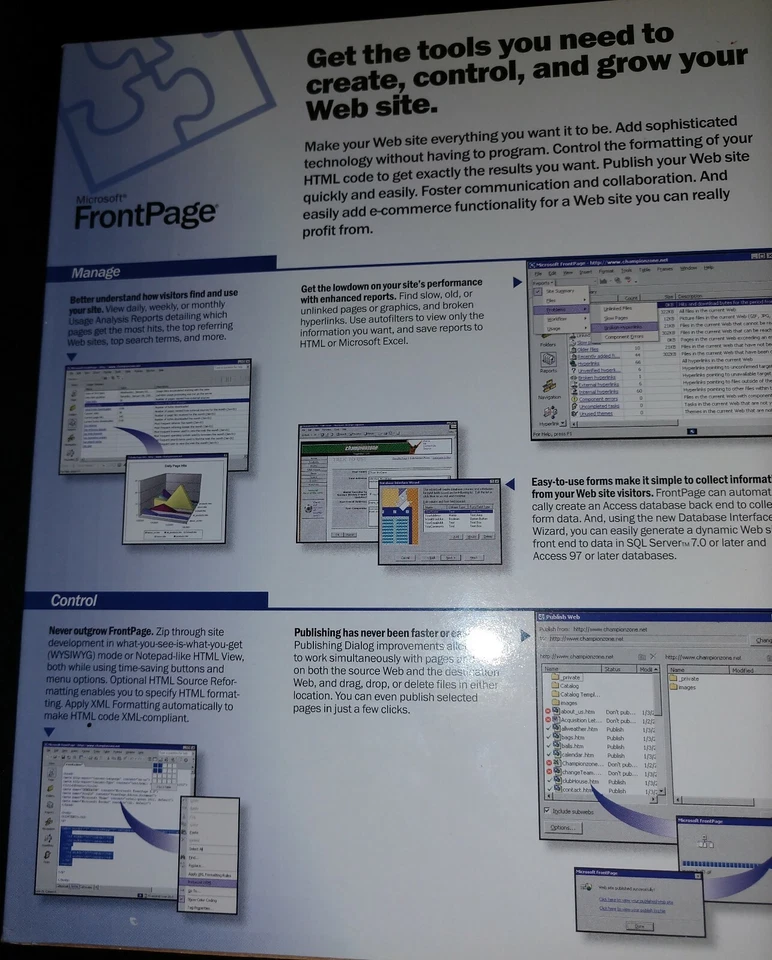 Software de sitio web usado Microsoft Front Page Ver 2002 Win 98/2000/NT Foto 4 de 4
