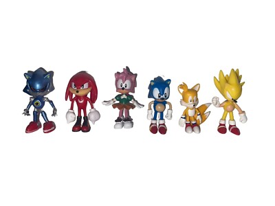 Sonic the Hedgehog Figures Super Knuckles Robo Tails Amy Rose 2'' Lot