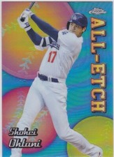 SHOHEI OHTANI Topps CHROME REFRACTOR Baseball Card LOS ANGELES DODGERS JERSEY!