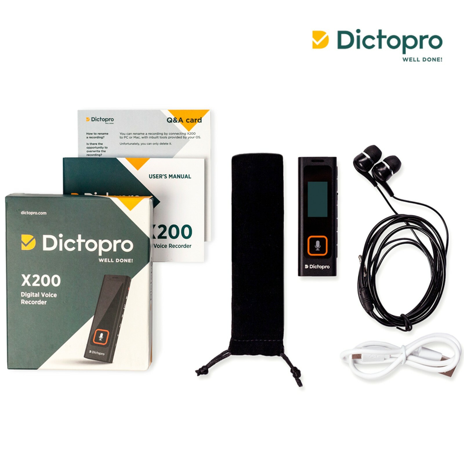 Mini Digital Voice Activated Recorder By Dictopro, 8GB Spy Dictaphone MP3 Player