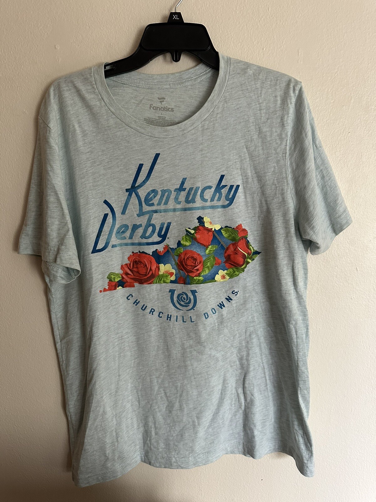 Fanatics Kentucky Derby Shirt Men's Large Gray Churchill Downs Horses