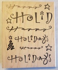DENAMI DESIGN RUBBER MOUNTED STAMP HOLIDAYS BACKGROUND