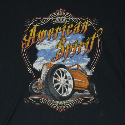 American Spirit Route 66 Hot Rod Muscle Car Graphic T-Shirt Anvil Tag Mens L