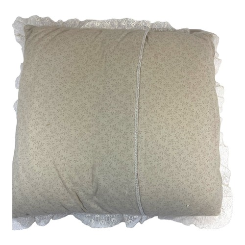 Vintage Victorian 8 Point Lone Star Quilted Pillow 14” Square GrannyCore Lace - Picture 3 of 5