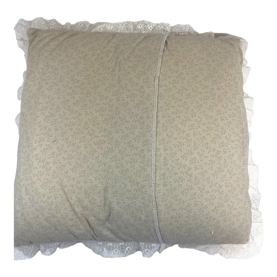Vintage Victorian 8 Point Lone Star Quilted Pillow 14” Square GrannyCore Lace - Image 3 of 4