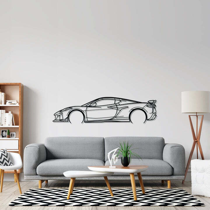 Wall Art Home Decor 3D Acrylic Metal Car Auto Poster Chevrolet Corvette C8 Z06