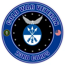 Cold War Veteran 23rd Corps Bumper Sticker Military Vinyl Soldier Decal 5"