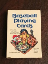 Vintage Poker Size Baseball playing cards Gloves, Bats, Balls  Bases