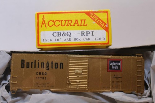CARRO DE CAJA ACCURAIL ESCALA HO CB&Q -RPI DORADO 40' AAR (1536) ¡NUEVO EN CAJA RARO!! | Zustand: New