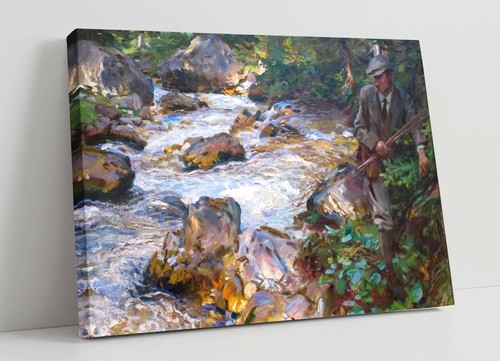 JOHN SINGER SARGENT, TROUT STREAM IN TYROL -PREMIUM FRAMED CANVAS WALL ART PRINT - Picture 2 of 3