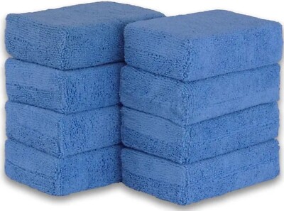 8PCS Microfiber Car Wash Wax Applicator Pad Sponge Polishing Pads Auto Detailing