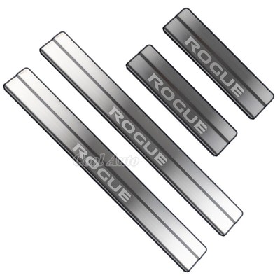 For 2014-2019 Nissan Rogue Car Accessories Steel Door Cover Door Sill Scuff Plate Door Sill Protector Cover Trim 4pcs