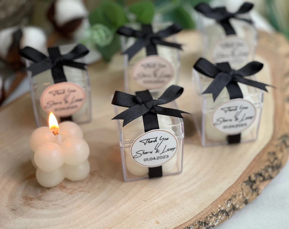 Favores de vela de boda personalizados para invitados, burbuja de compromiso, favores de bautizo Foto 2 de 4