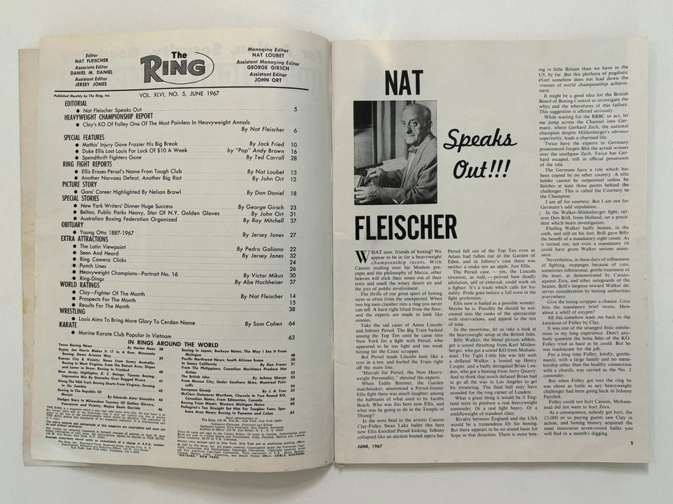 MAGAZINE: 1967 The Ring - Boxing - Muhammad Ali - Cassius Clay - Joe Frazier - Image 3 of 4