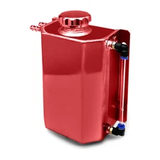 2L Red Aluminum Coolant Radiator Overflow Reservoir Expansion Water Tank