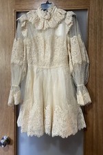 Zimmermann Espionage Corded Tulle Lace Beige Cream Gown Dress Size 0(US 2-4)