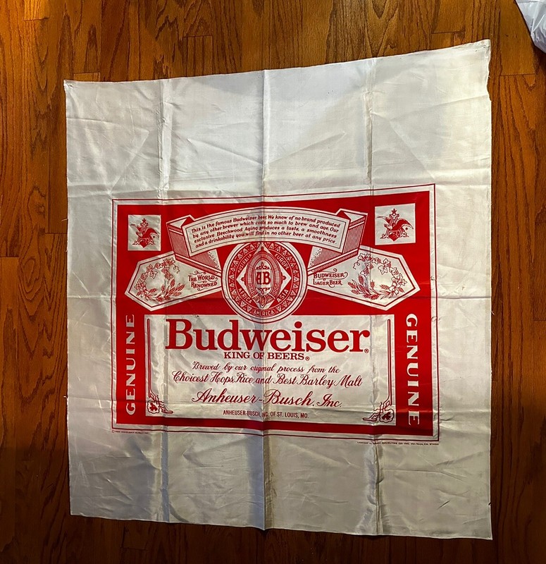 Vintage Anheuser Busch 1985 Budweiser Flag 45” X 42”