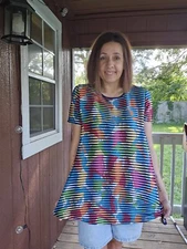 Multiples Multicolor Comfy Blouse Cute Mature Brand