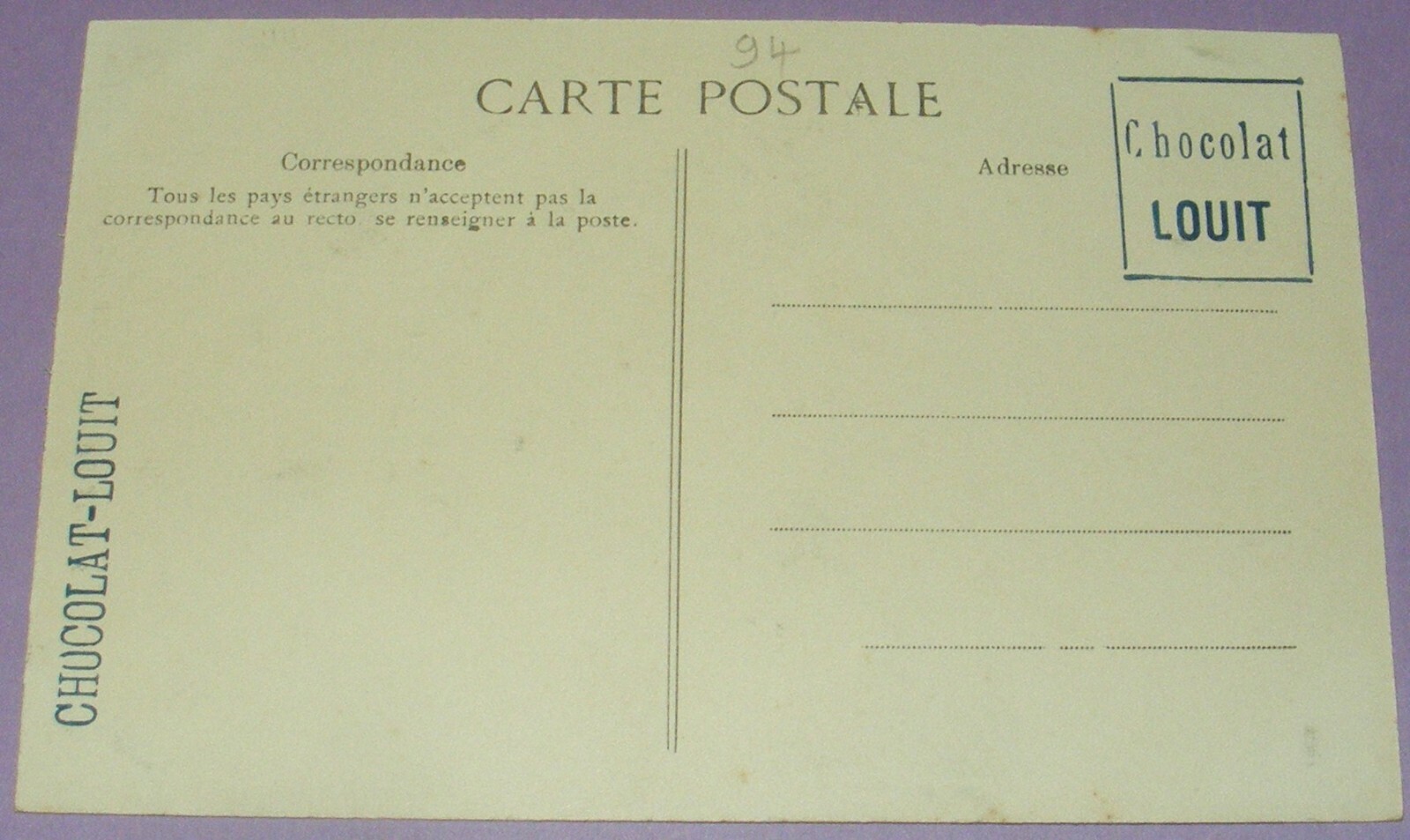 94/ CPA BOISSY-ST-LÉGER -EGLISE- ENFANTS - PUBLICITAIRE CHOCOLAT LOUIT /B4826 2