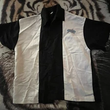 Simpsons Pin Pals Bowling Button Up Black White Shirt Mens Size XL Homer Apu VTG