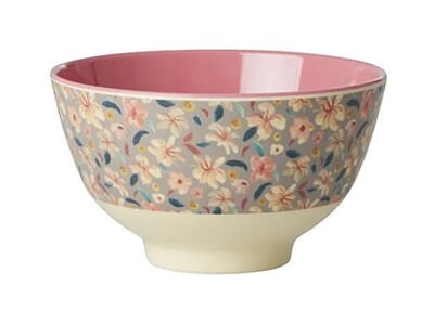RICE: Kleine Two Tone Schüssel aus Melamin '''Small Sandy Flower'',  11 cm, 300 ml