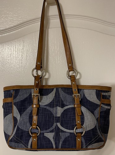 Coach Tonal Denim Signature East West 