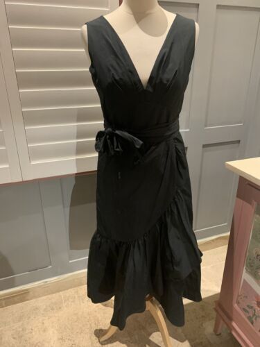 Robe Rebecca Taylor En Soie 100% Avec Imprimé Serpent Et Garniture Cuir - Taille 4 - Très Bon état
