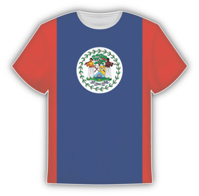 Belize Flag Sticker In The Form Of T Shirt Vinyl Sticker Decal