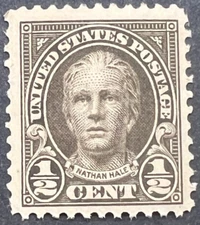 Scott#: 551 - Nathan Hale ½¢ 1925 BEP single stamp MOG F/VF - Lot 1