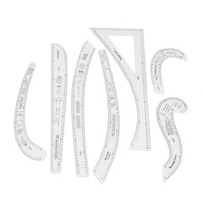 7Pcs Sewing Ruler Tailor Set Acrylic Clear French Curve Ruler Set High Accuracy
