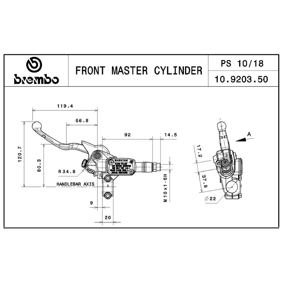BREMBO POMPA FRIZIONE OEM BETA RR 300 2013-2023 - Immagine 2 di 2