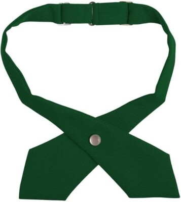 French Toast Girls' School Uniform Adjustable Cross Tie Solid ,Green  , One Size