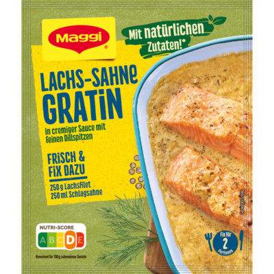 Maggi fix für Lachs Sahne Gratin cremig mit feinen Dillspitzen 26g