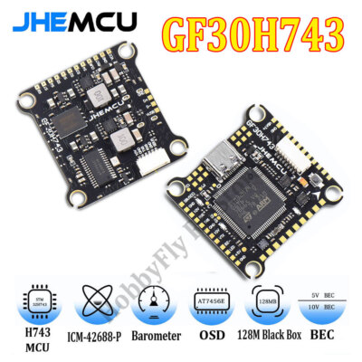 Contrôleur De Vol JHEMCU GF30H743 H743 De 30,5x30,5mm 480MHZ DUAL Barometer Osd Blackbox 5v 10v Bec 3 6s Support Dji O3 For Rc Drone P 2007034