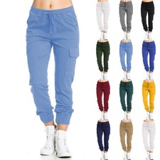 Womens Ladies Casual Pockets Cargo Pants Comb...
